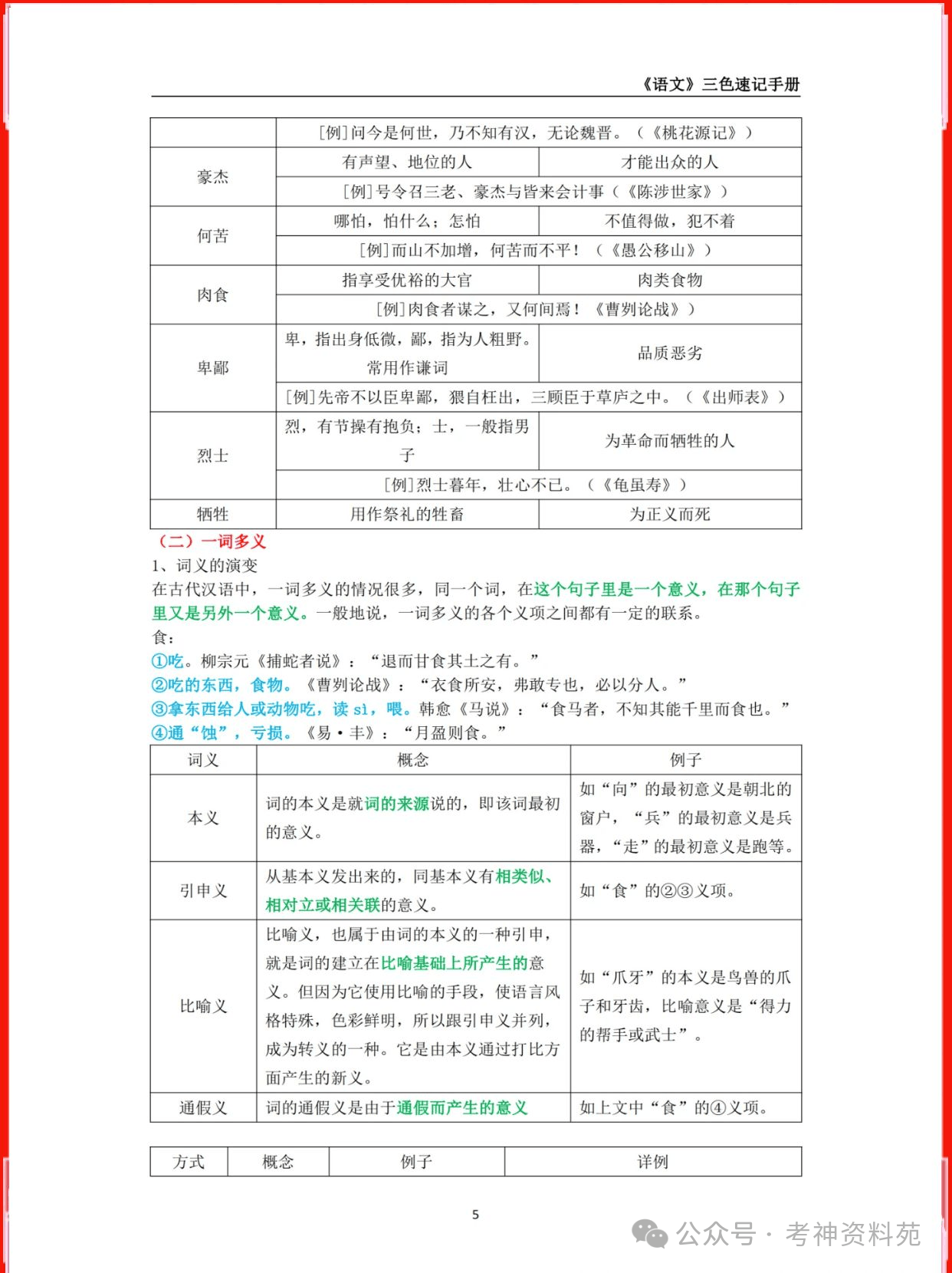 2024下初中语文教资笔试三色学霸笔记重点汇总