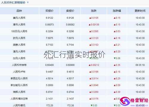 实时外汇查询(外汇实时行情数据)